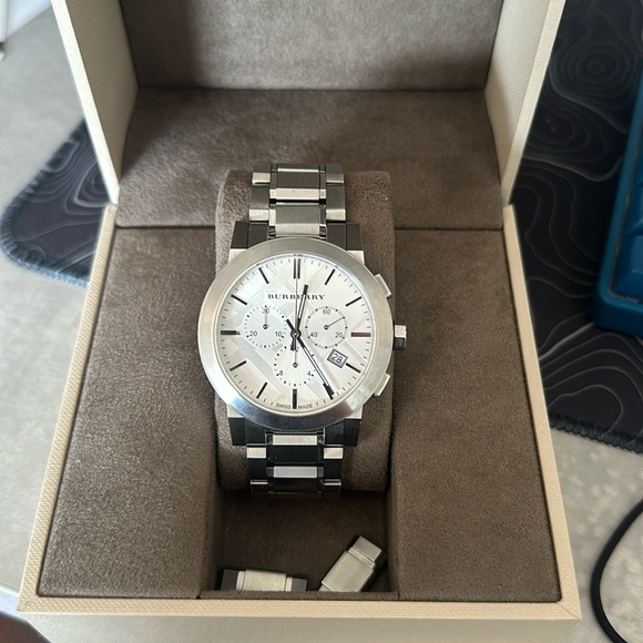 Burberry Chronograph Stainless Bracelet Watch - Picture 1 of 7